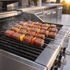 12PCS Stainless Steel BBQ Skewers Hooked Handle Grill Skewers Kabob Sticks  Vegetable Skewering