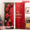 2pcs 2D Flat Printing Merry Christmas Window Drapes Merry Christmas Gifts Polyester Without Electricity Birthday Party for All