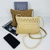 New Straw Woven Crossbody Bag Lightweight Beige Khaki Beach Shoulder Bag Hollow Style Ladies Woven Pouch for Vacation