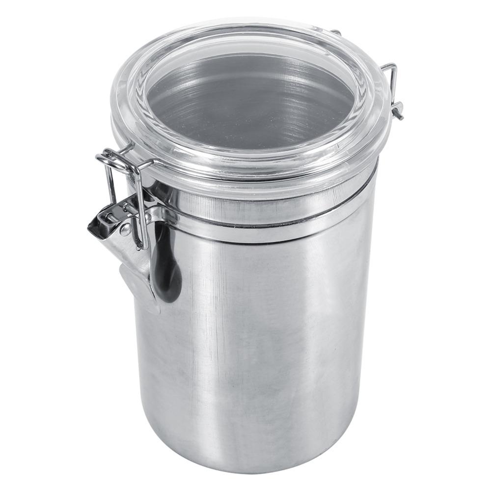 Edelstahl Lebensmittelaufbewahrungsbehälter Transparenter Deckel Premium Aufbewahrungsflasche Luftdichte Deckel Einfach zu bedienen Kaffeebohnen Behälter