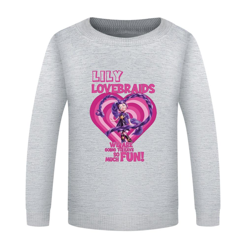 5580 Kids Girls Lily Lovebraids Printed Long Sleeves Sweatshirt