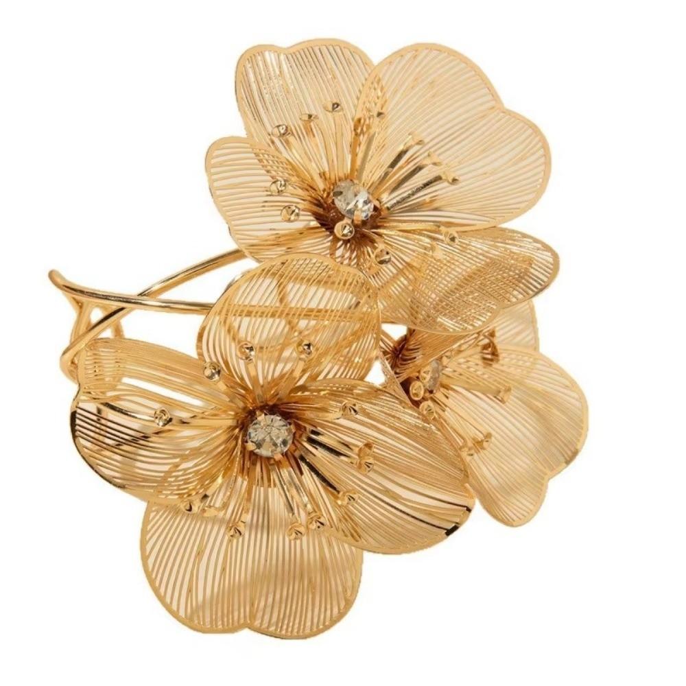 Irregular Opening Bracelet Exaggerated Floral Bangle Hollow Bracelet  Wedding Party Accessories