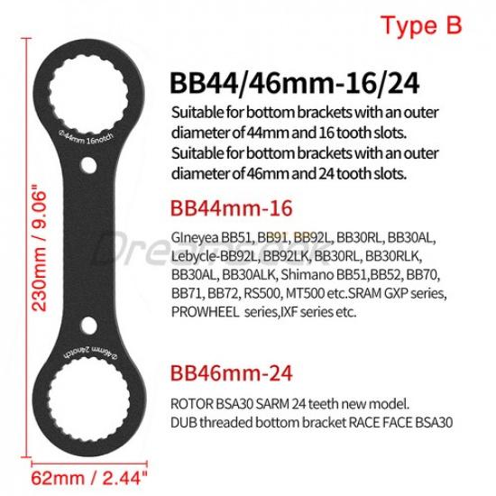 Bike Bottom Bracket Wrench for Shimano SRAM DUB BSA T47 Bicycle BB Repair Tool