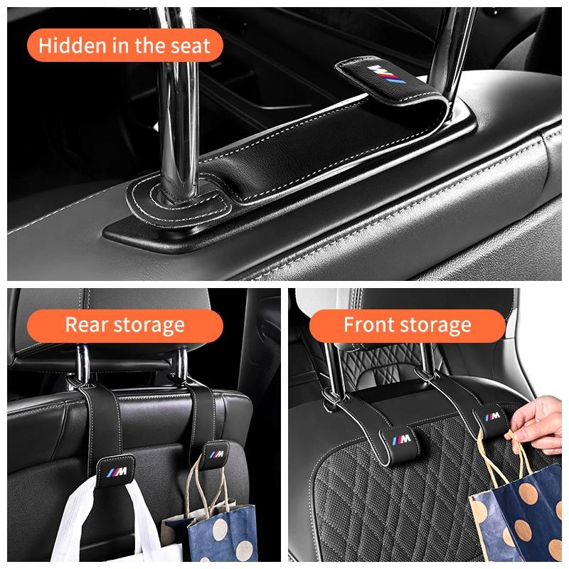 Car Sticker 2025 Hot Hidden Car Back Seat Hook Headrest Suede Accessories For BMW Motorsport X1 X3 X5 E39 E46 E90 F20 E60 F30 E3