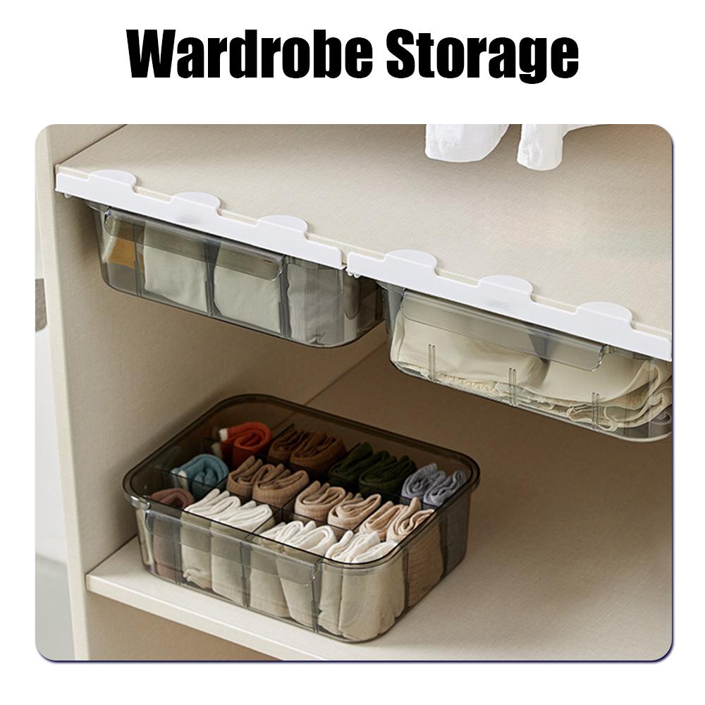 Socken-Organizer, Schubladentyp, BH-Unterwäsche-Aufbewahrungsboxen, abnehmbare Trennwand, 12 Fächer, Kleiderschrankschublade, staubdicht