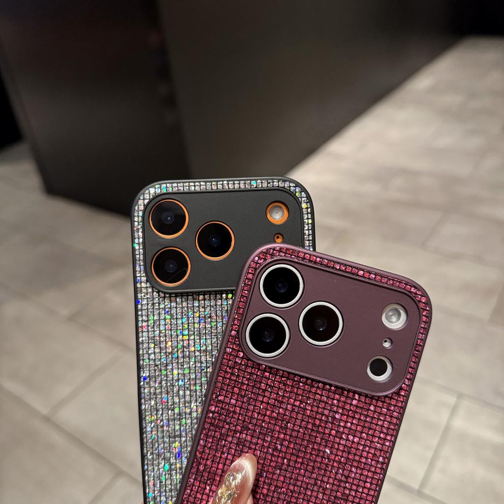 Glitzer Aurora Glänzende Diamant Hülle Für Für Iphone 17 Air 16 1 14 13 12 11 Pro Max X XS Max XR Plus Mini Bling Kamera Schutz Hülle