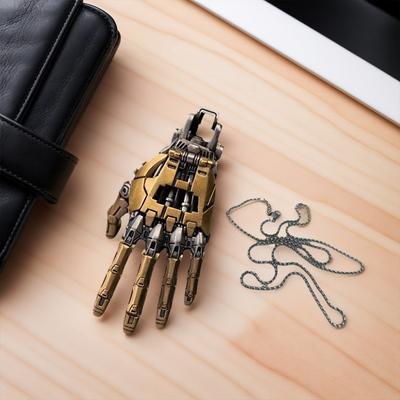 Robot Hand Pendant Movable Finger Joints Mechanical Bionic Hand Pendant Robot Hand Charm Jewelry for Men Women
