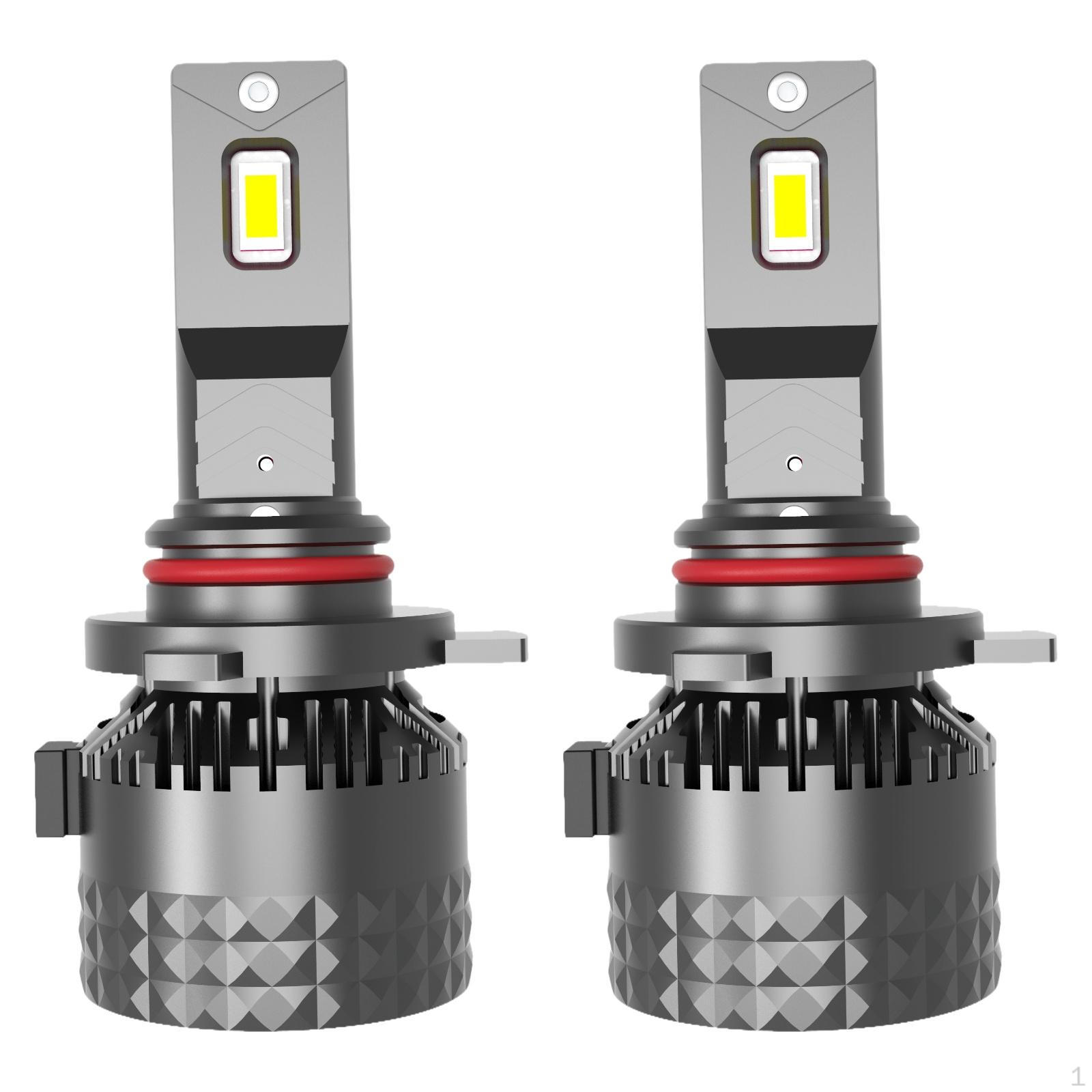 

2 Pieces Car Headlight Bulbs LED 6000K Easy to Use 12V-24V Auto for 9012