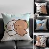 Cartoon Role Bubu Dudu Couple Pillow Case Anti-dustmite Pillowcase Invisible Zipper Silky Short Plush Sofa Cushion Cover