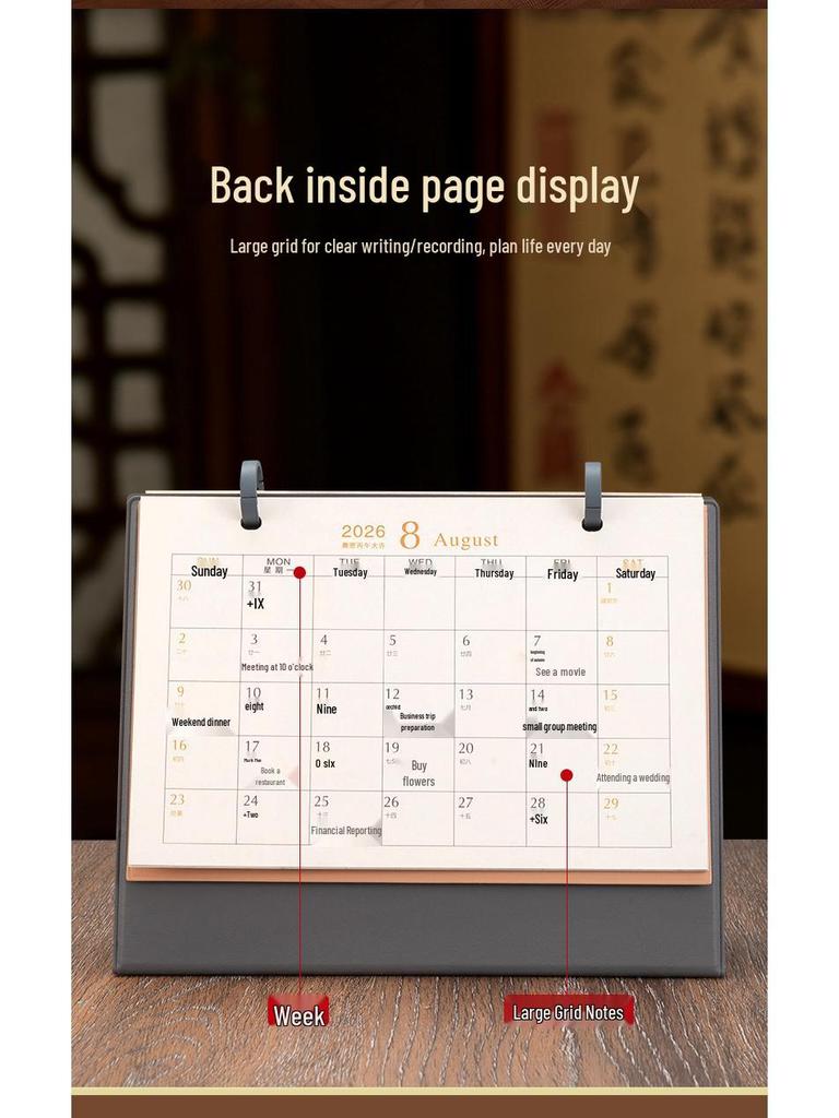 2026 Jahr des Pferdes Tischkalender: Kreativer Selbstdisziplin-Planer & Desktop-Ornament Geschenkset