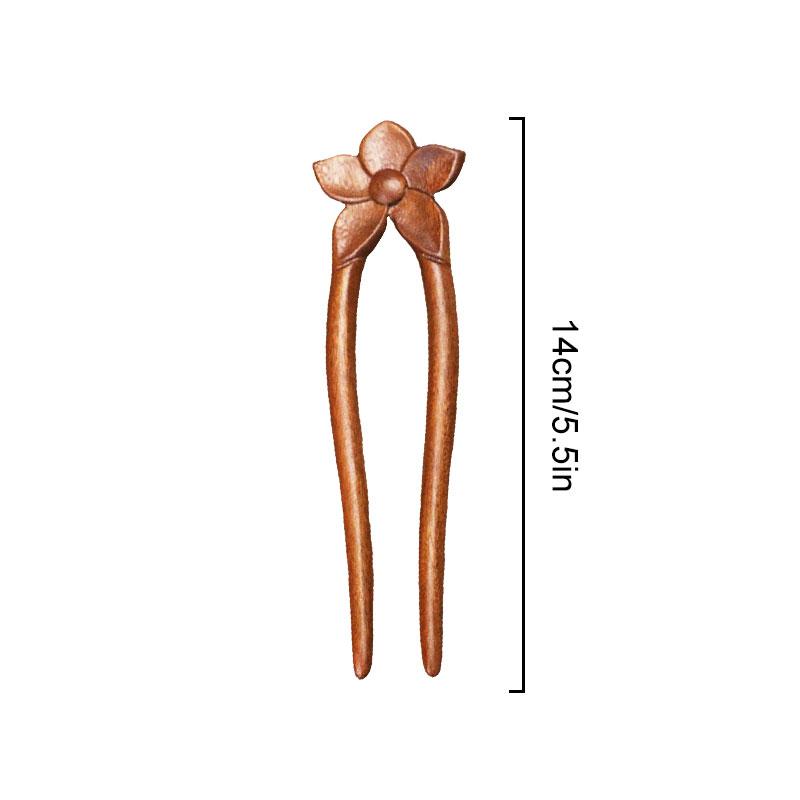 1pc U-Shaped Vintage Style Rabbit Deer Women Wood Hair Accessories Butterfly Flower Hair Stick Hairpin