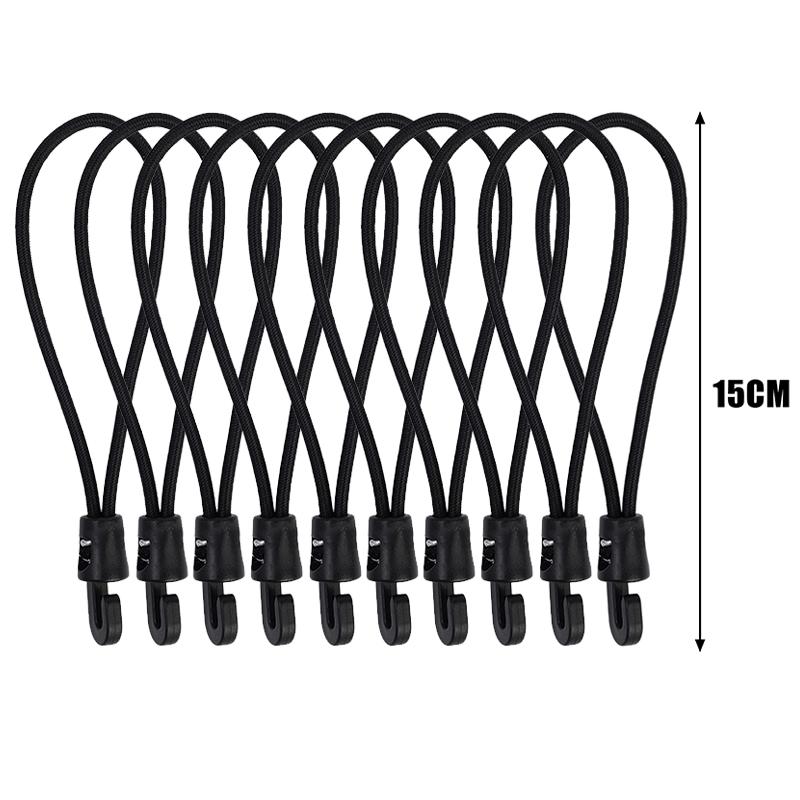 30/1pcs Elastic Bungee Cord with Hooks 10/15/25cm High Elasticity Rubber Expander Ropes for Luggage Bikes Camping Cars Cord Ties