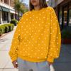Dames Polkadot Ronde Hals Sweatshirt Lichtgewicht Casual Trendy Pullover Top voor Dagelijks Gebruik