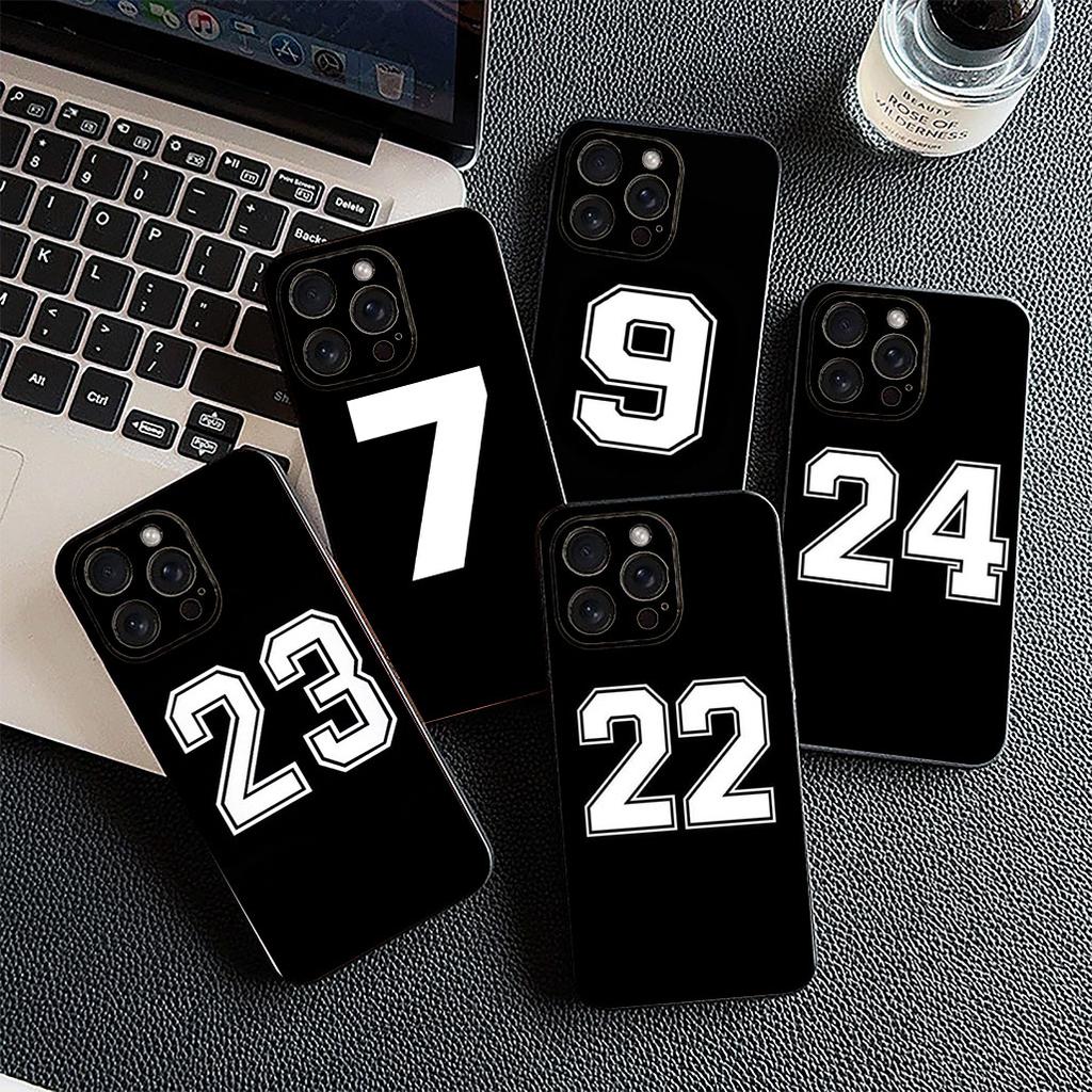 for Apple iPhone 17 16 14 15 Plus Pro Max 16E ProMax + 15Plus 15+ 16+ Phone Case Lucky Number Football Basketball No 23 24 7 5