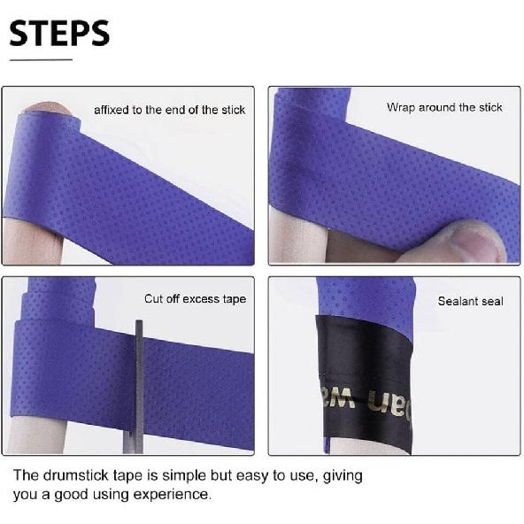 SUPVOX 6rolls Non-slip Drum Stick Wrap Sweat-absorbent Tapes for Drumsticks and Easy To Install Comfortable Grip for Percussion Instruments Bright