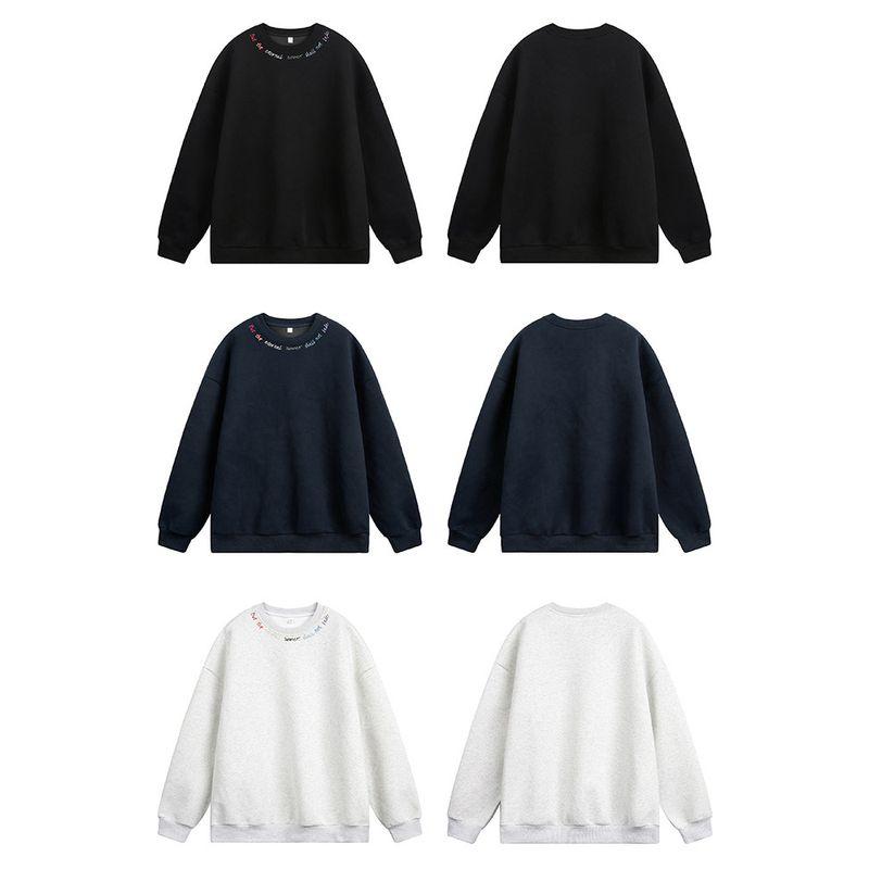 Trendy Brand Early Autumn Letter Print Loose Casual Crew Neck Long Sleeve Hoodless Heavyweight Sweatshirt for Men and Women in Spring and Autumn