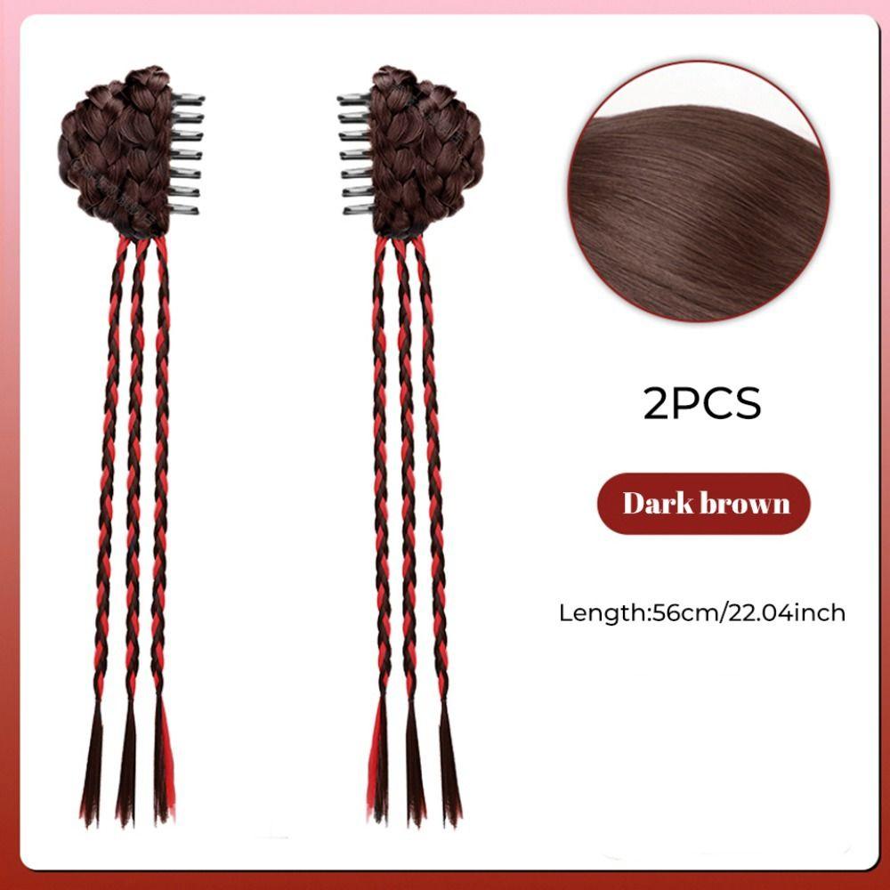 Simulation Wig Ponytail New Chinese Bow Ribbon Headband New Twist Braid