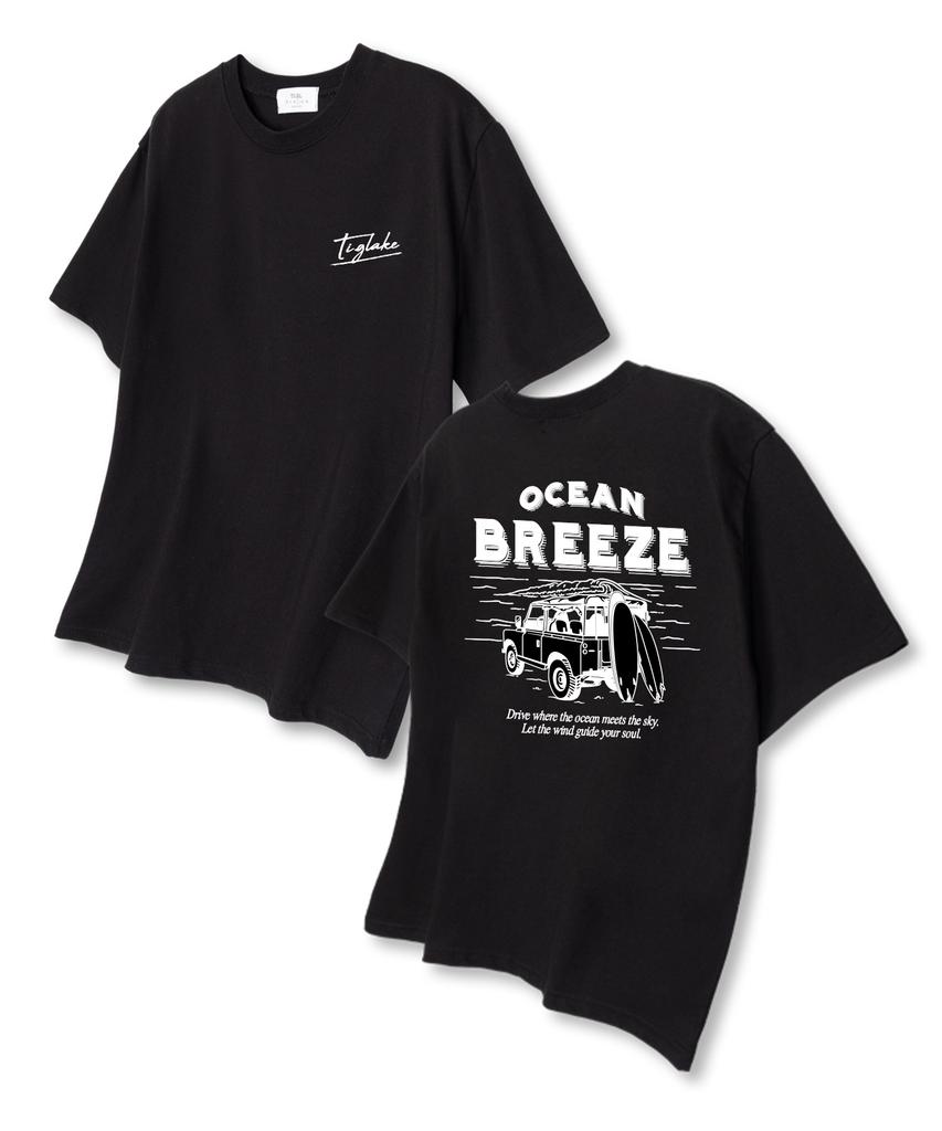 TI.GLAKE Ocean Breeze Oversized Short Sleeve T-Shirt Black