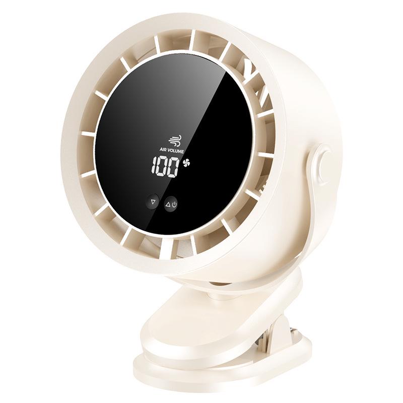 New High-Speed Clip-On Fan: 100 Gears, Digital Display, Wall-Mountable, Rechargeable for Home or Office Use