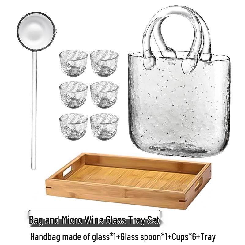 Sada sklenic na ovocné víno Tipsy s podnosem - Ideální pro bary a koktejly