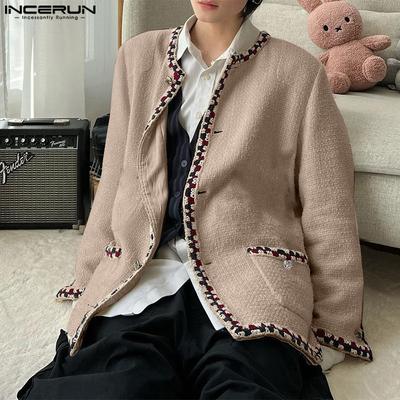 Men Long Sleeve Patchwork Button Texture Coats Jackets