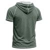 Men’s Shirts Short Sleeves Hooded T-shirts Fitness Tops Summer Casual Wear Pullover Hoodie