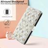 For iPhone 17 Wallet Case Rhombic Floral Design Leather Flip Phone Cover with Strap