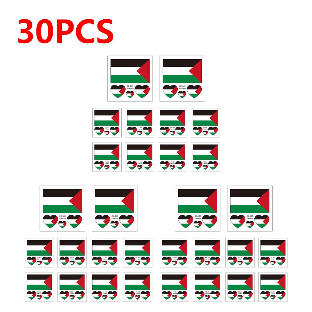 10-100pcs Palestine Face Arm Stickers Waterproof Palestine Flag Sticker Durable Small Stickers Effortless Removal for Parade