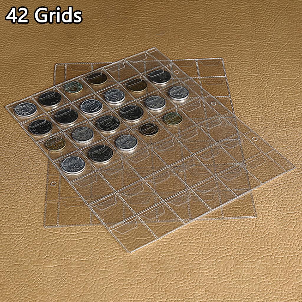 Home Decoration Coin Pocket Pages Coin Holder 10pcs 28*28mm 42 Pocket Accessories Replacement For Coin Collectors