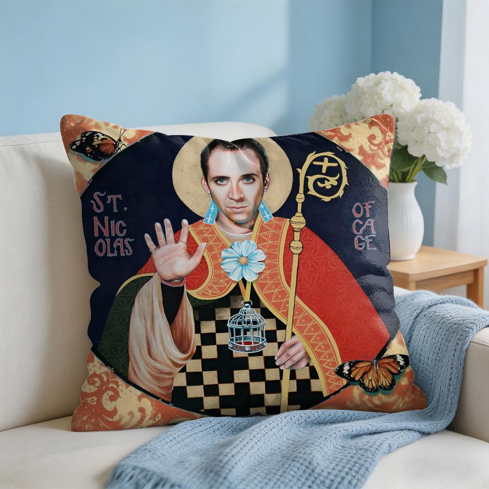 Nordic Style Nicolas Cage Rabbit Cushion Cover Square Pillow Bedroom Sofa Leisure Comfort Living Room Home Decoration X