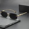 New Rimless Sunglasses for Women Men Trendy Frameless Rectangle Sun Glasses Fashion Summer Travel Glasses Shades UV400 Eyewear