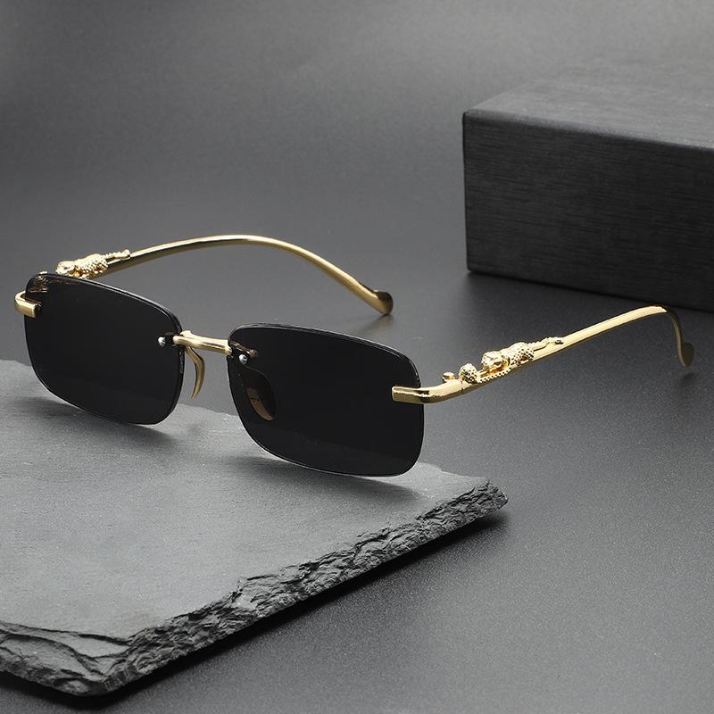New Rimless Sunglasses for Women Men Trendy Frameless Rectangle Sun Glasses Fashion Summer Travel Glasses Shades UV400 Eyewear