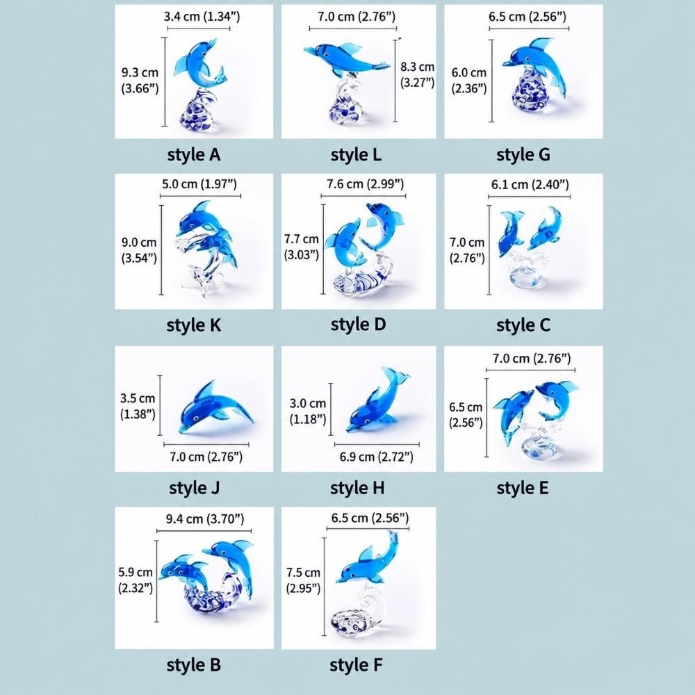 Cute Dolphin Ornament Glass Dolphin Decor Desktop Ornament Dolphin Statue Home