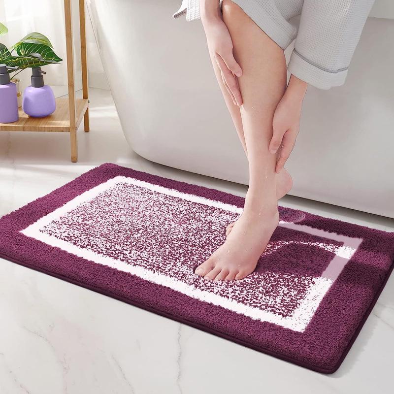 Modern Faux Cashmere Floor Mat - Stain-Resistant, Water-Absorbent, Non-Slip Rug for Bathroom or Bedroom