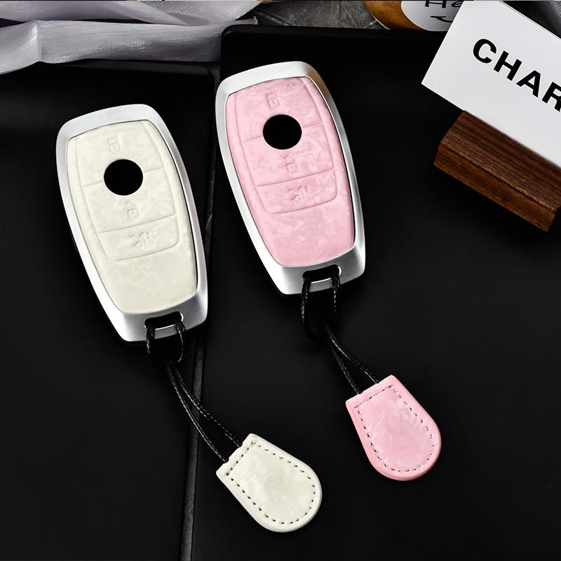 Leather Car KeyCase Cover For Mercedes Benz E S G Class GLC CLE CLA GLB GLS W177 W205 W213 W222 X167 AMG E200 E260 Key Shell Fob