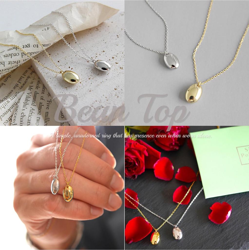 Genuine Gold and Sterling Silver 925 Charm Necklace Pendant for Men and Women. Simple, thin, small chain set with genuine drawstring pouch. Casual,