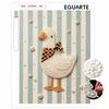 Sparkling Pearl Painting Kit with Frame Cute Duck Wearing Scarf Bead Art Canvas Elegant Relaxing Craft Wall Decor Gift for Women and Friends