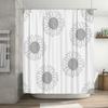 Sunflower Print Shower Curtain Waterproof Bath Decor Decoration for Home Bathroom White Black Sunflower Flower Design Wall Hangi