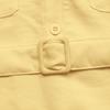 2025 Summer Yellow Sleeveless Waist-Cinching Open-Front Shirt with Collar (European/American Style)