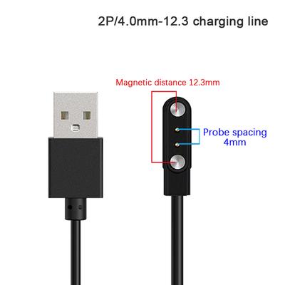 2 Pin Strong Magnetic Charge Cable Usb Charging Line Cord Rope Black White Color Compatible With Smart Watches Universal
