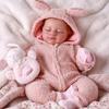 Newborn Doll 46 Cm Realistic Reborn Dolls Baby Fully Cloth Body Pink Rabbit