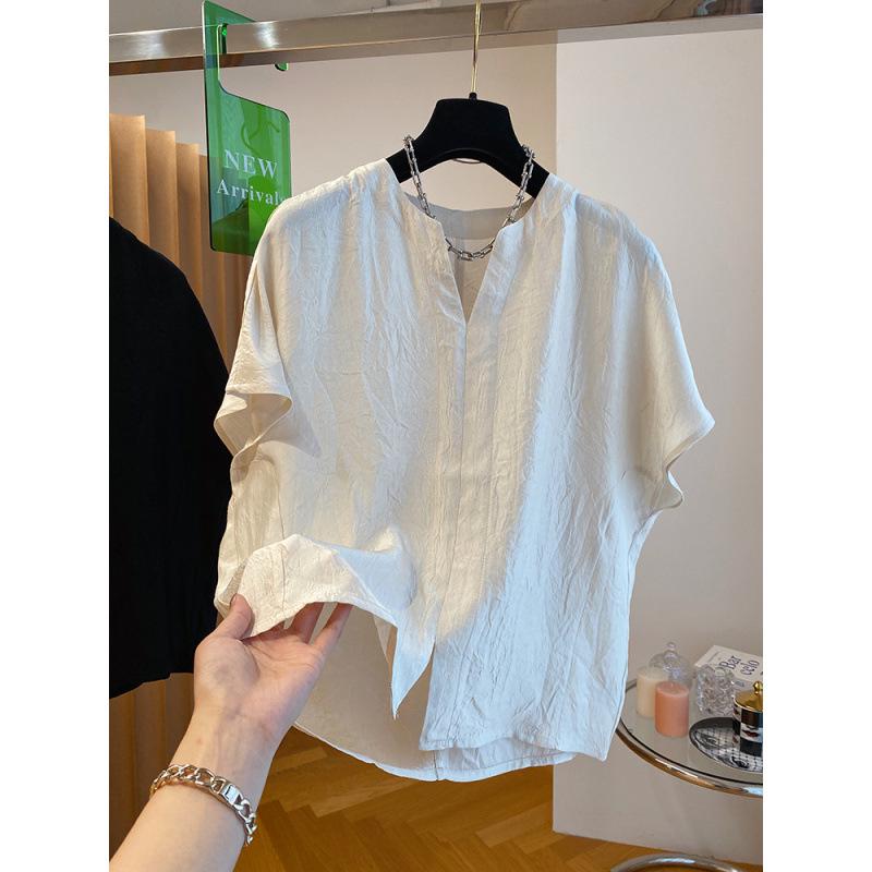 Chinese Style Women s V-Neck Loose Fit Short-Sleeve Shirt - Summer 2026 Collection XXL