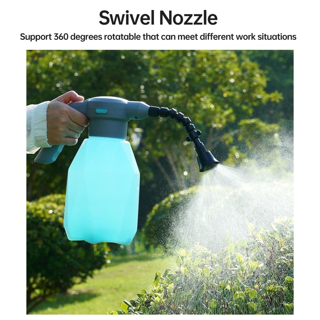 0,5 Gallonen Elektrischer Sprühtopf 2L Transparente Sprühflasche mit Messbecher 3 Geschwindigkeiten Einstellbare Automatische Bewässerung