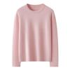 Women's 100% Pure Cashmere Loose Fit Round Neck Sweater - Simple, Versatile, Solid Color Fashion.