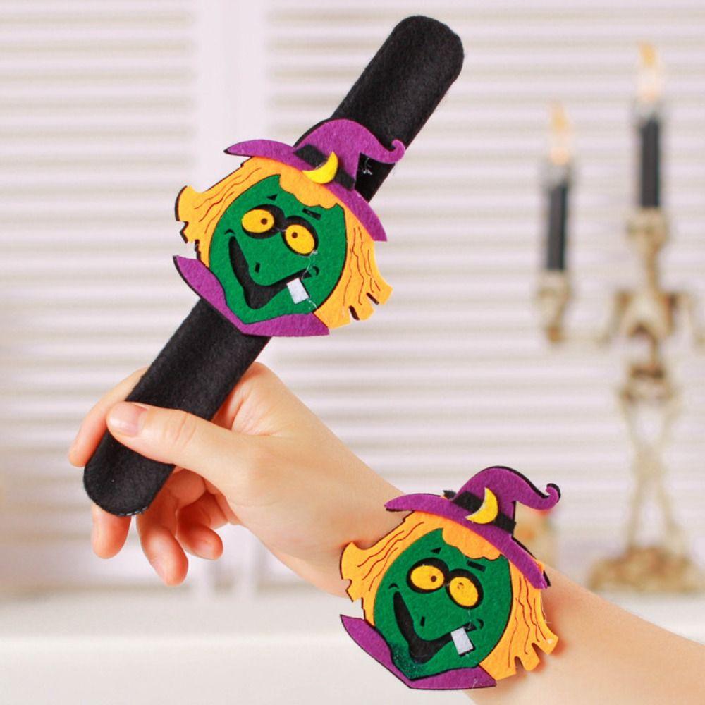 Spider Pop Circle Wristband Pumpkin Hands Clap Circle Funny Halloween Slap Bracelets  Halloween