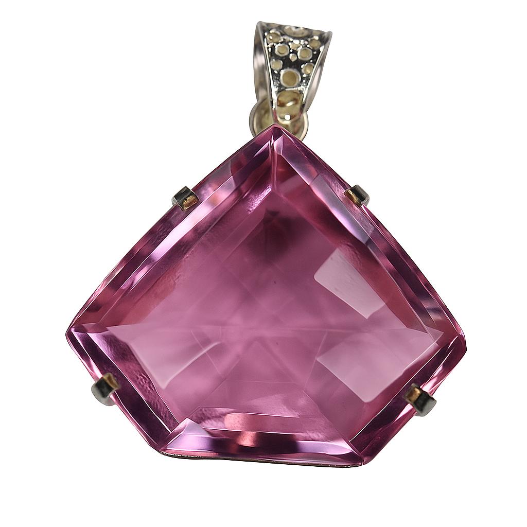 Lab Created Sapphire 103 Ct Fancy Cut Pendant Certified Sterling Silver Jewelry AI-31-NS
