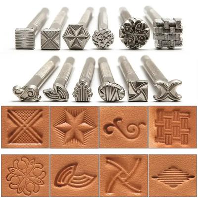 Carving Leer Ambacht Stempels Kit Metaal Leerbewerking Zadel Maken Gereedschap Leer Stempelen Massief DIY Printen Ambachtelijke Benodigdheden