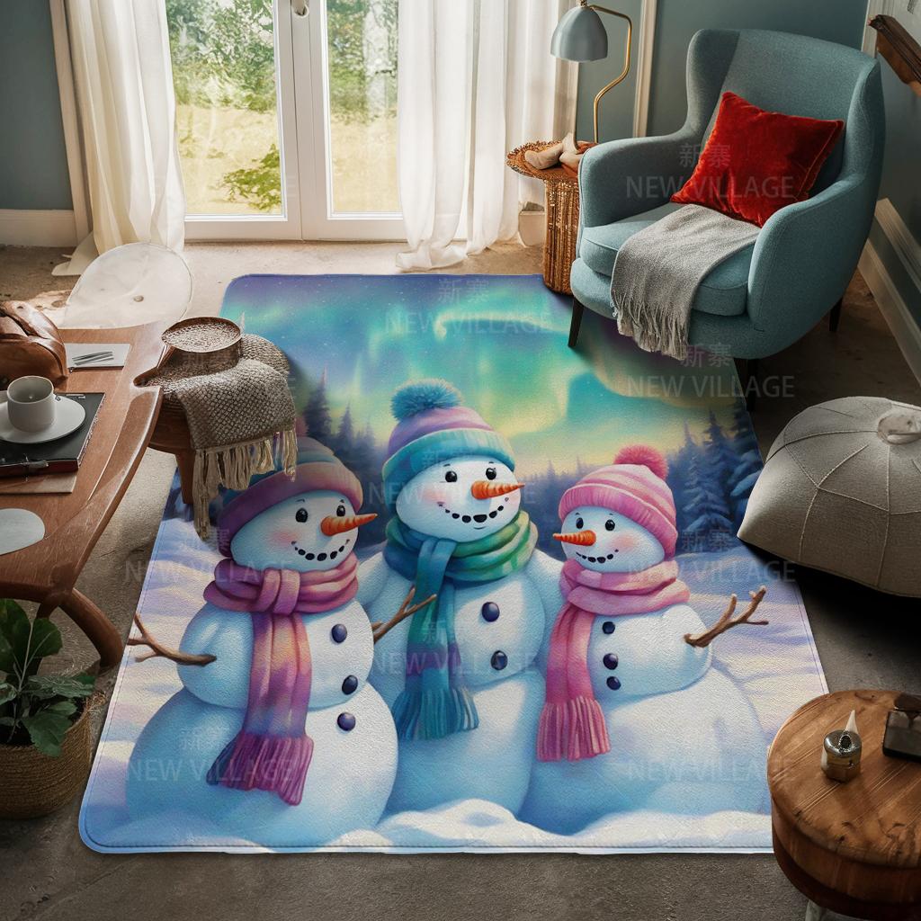 House Entrance Carpet Home Door Mat Living Room Bath Foot Bathroom Non-slip Water Absorption Rugs Bath Merry Christmas Winter