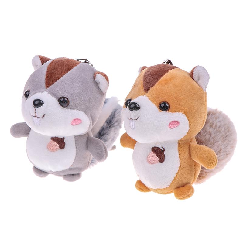 Mini Squirrel Plush Toy Decorations Oversized Tail Squirrel Ornament Keychain