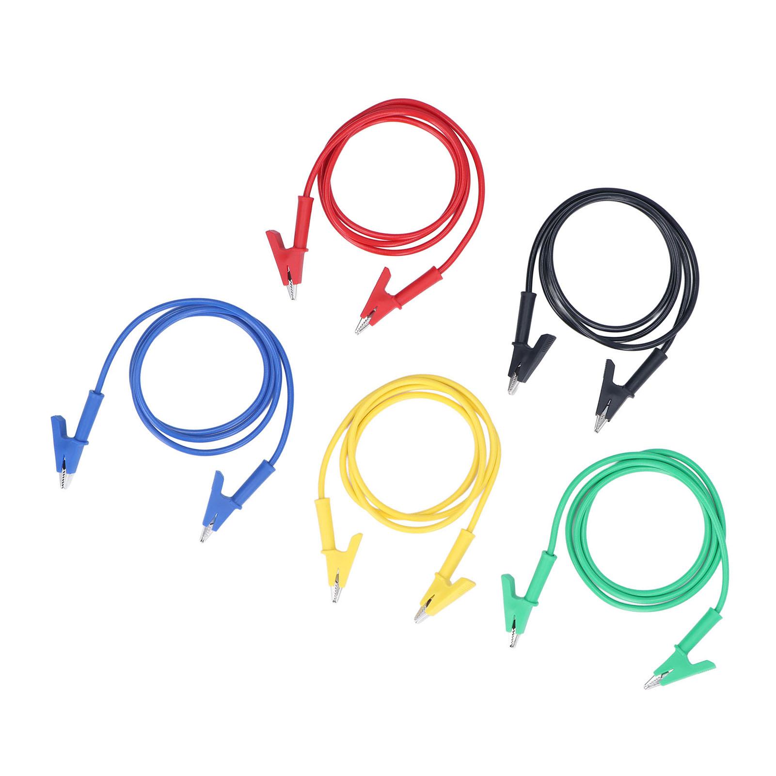 

5 шт. Тестовий затискач типу крокодил Двосторонній 10 мм Отвір Тестовий кабель Провід для акумулятора Автомобіля